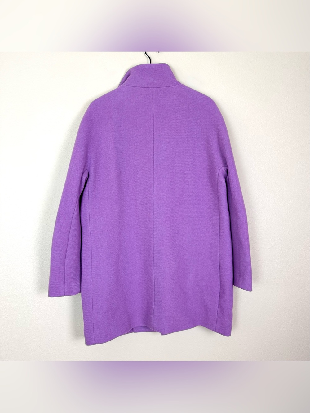 J. Crew Cocoon Coat Italian Stadium Cloth Wool Blend Wisteria Purple Size 14 - Picture 6 of 9
